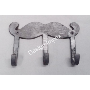 Gancho de pared elegante recubierto de plata, soporte para llaves montado en la puerta, gancho subterráneo de aluminio fundido, 2 ganchos de Metal para el hogar - Product Image 6