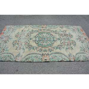 พรมสไตล์ตุรกีโบราณสีส้มสีเขียว8.2ft x ขนสัตว์ดีไซน์เย็บปะติดปะต่อกันทำจากยางวัสดุวิสคอสสำหรับใช้ชีวิต - Product Image 3