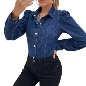 เสื้อเชิ้ตยีนส์ผู้หญิง ดีไซน์ใหม่ วัสดุคุณภาพดี ราคาสมเหตุสมผล ระบายอากาศได้ดี - Product Image 2