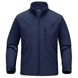 Veste coupe-vent à fermeture éclair et col montant pour hommes, manteau tissé décontracté de couleur unie, vêtements d'extérieur pour le printemps, l'automne et l'hiver - Product Image 4