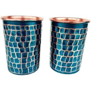 Verre en cuivre poli fait à la main avec finition extérieure brillante pour une consommation quotidienne disponible au prix de gros - Product Image 1