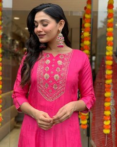 Adult Special Eye Catching Real Mirror& Diamond Work Long Length M To XXL Size Diwali& Holi Festive Wear Trendy Maxi Kurti - Product Image 5