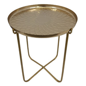 Mesa auxiliar redonda de metal de color dorado de lujo moderno artesanías de diseñador de interiores nuevos Taburetes de Bar decorativos para sala de estar - Product Image 1