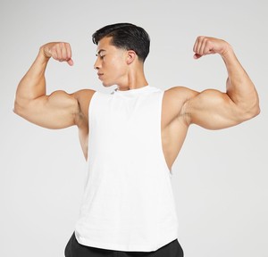 เสื้อกล้ามออกกำลังกายผู้ชายสีพื้นแห้งเร็วสีพื้นเสื้อใส่ออกกำลังกายเล่นฟิตเนสใส่สบายมาใหม่ฤดูร้อน - Product Image 4