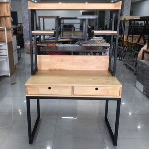 BD68086 Rubber Wood Computer <b>Desk</b> with Drawers and <b>Shelves</b> - Product Image 2