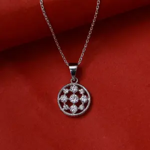 "925 Silver <b>Crystal</b> Pendant Necklace for Women's Gift" - Product Image 3