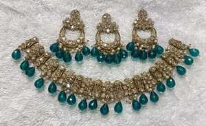 Deslumbrante AD Conjunto de joyería de moda para mujeres Impresionante collar indio Pendientes Combo para bodas y eventos culturales - Product Image 2