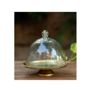 Support à gâteau rond en métal imprimé en laiton avec fabricant de verre grossiste outils à gâteau support à gâteau en alliage d'aluminium maison et décoration - Product Image 1