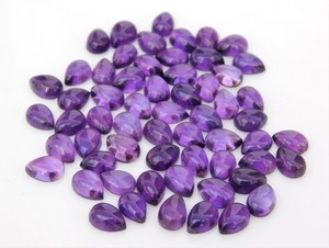 Cabujón de amatista de grado superior, Piedra en forma de pera, fabricación de joyas de amatista, suministro a granel, gemas de amatista al por mayor - Product Image 3