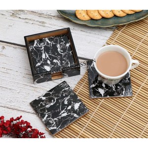 Posavasos de lujo ecológicos resistentes al calor de madera de mármol de calidad superior para tazas de té/café accesorios de cocina personalizables - Product Image 3