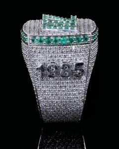 Anillo Cuadrado con Número Personalizado, Diamante Moissanite VVS Brillante, Plata de Ley 925, Anillo de Lujo Estilo Hip Hop, Unisex - Product Image 2