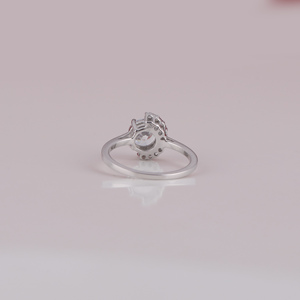 Bague de fiançailles en diamant taillé brillant rond de laboratoire classique 14KT or massif son cadeau - Product Image 3