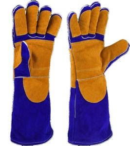 Premium Reinforced Cowhide Split Leather <b>Gloves</b> <b>Long</b> Welding Work <b>Gloves</b> with High Safety Heavy Duty Comfortable Work Protection - Product Image 1