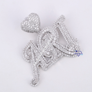 Eye Catching Custom 14KT <b>Solid</b> White <b>Gold</b> <b>Pendant</b> with Lab Grown Diamond Unique Design Hip Hop Style Parties - Product Image 3