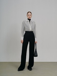 Queen High Fashion Mujer Elegante Minimalista Pantalones de pierna recta Paños de seda transpirables Logo Flat High ODM Service para el verano - Product Image 5