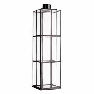 Venta caliente negro vidrio templado Metal piso linterna hogar decorativo moderno hecho a mano cuadrado troquelado impresión Navidad - Product Image 1