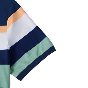 เสื้อโปโลผู้ชายสีเขียวมิ้นท์สีขาวลายทางสีกรมท่าแขนสั้นระบายอากาศได้ดีแห้งเร็วน้ำหนักเบาสบายๆกอล์ฟเทนนิสฤดูร้อนเสื้อถัก - Product Image 4
