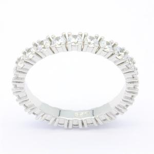 Anillo de Compromiso y Matrimonio de Plata de Ley 925 con Circonitas, Chapado en Rodio, Diseño Clásico y Elegante, Hecho a Medida - Product Image 3