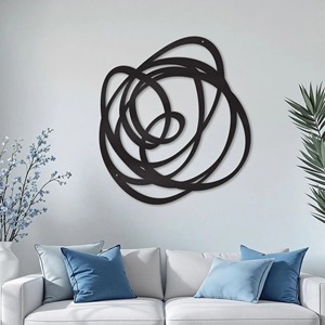 Arte de Pared de Metal Negro Antiguo, Escultura de Hierro Hecha a Mano, Decoración Elegante para Colgar en la Pared de la Sala de Estar, Dormitorio u Oficina - Product Image 5