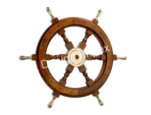 Rueda de barco con acabado Natural, diseño náutico ecológico de madera, manualidades decorativas, montaje en pared, rueda de barco redonda, regalo para eventos - Product Image 2