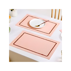 Luxury Pastel Peach Colour Floral Dining Experience with 100% Cotton GOTS Certified Embroidered 14 x 18 Inch 240g <b>Placemats</b> - Product Image 6