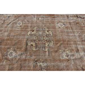 พรมขนแกะสีเบจ6.9x10.4ฟุตสไตล์ตุรกีแนววินเทจถักด้วยลวดลายปะต่อสำหรับตกแต่งห้องนั่งเล่น - Product Image 5