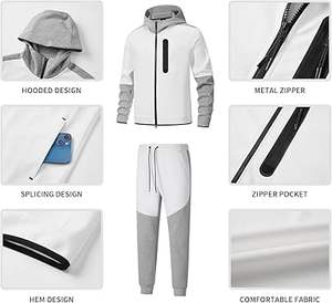 Wholesale Customized Men's 2-Piece Tracksuit Long Sleeve Full Zip <b>Hoodie</b> Jogging Pants Casual Activewear <b>Running</b> Set for Winter - Product Image 3