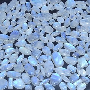 AAA+ Quality Natural <b>Rainbow</b> Moonstone Loose Cabochon Gemstone Free Size Gemstone Wholesale Lot for Fine Jewelry Making - Product Image 5
