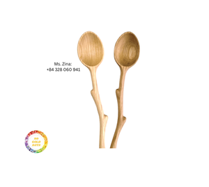 Juego de cucharas de cocina de madera Natural hechas a mano portátiles, desechables, pedido a granel, suministro al por mayor para cocinar, servir comedor - Product Image 6