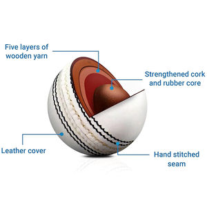 Durable Cricket Hardball Top Cricket Calidad Pelota de cuero 4 piezas Impermeable Bola hecha a mano - Product Image 5