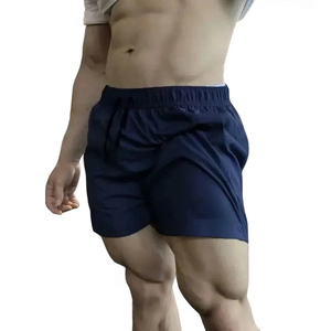 Short de sport personnalisé de haute qualité pour hommes 100% short de plage en polyester motif solide décoration de logo entraînements d'été course à pied - Product Image 3