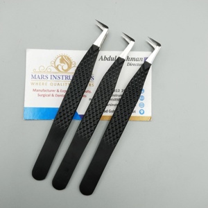 Boot 90 Degree Black Matte Tweezers for Eyelash Extension Fiber Tip - Product Image 4