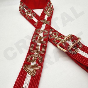 Sporting Kc Adjustable Seed Bead Bag Straps <b>Fashion</b> <b>Accessories</b> with Custom Shape and Design Beaded Purse Strap - Product Image 3