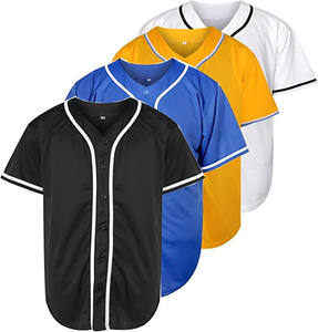 Vente en gros d'uniforme d'équipe de softball personnalisé avec logo Oem T-shirt boutonné en jersey à manches courtes pour hommes, sports actifs Hip Hop - Product Image 1