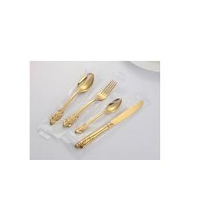 Cuillère en laiton de haute qualité fourchette ensemble servant une cuillère à salade en plastique de qualité supérieure à la main utiliser des couverts cuillère en laiton - Product Image 4