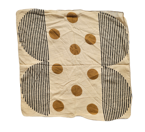 Handmade Organic Cotton Bandana <b>Scarf</b> <b>Square</b> Shape Cream Pumpkin Steel with Hand Block Print - Product Image 3