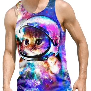 Camisetas sin mangas para hombre, camisetas sin mangas de algodón con Sisa caída, chalecos de gimnasio personalizados lisos - Product Image 1