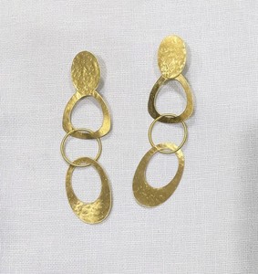 ต่างหูและกำไลโลหะทองเหลืองโบราณแบบตอกลาย ชุบทอง ดีไซน์คลาสสิก ลายเรขาคณิต สำหรับงานปาร์ตี้ แฟชั่นหรูหรา - Product Image 1