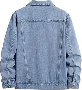 Veste en jean unie de dernière génération pour hommes, logo personnalisé OEM, mode, boutons d'hiver, fermeture à boutons, jean vintage noir délavé - Product Image 3