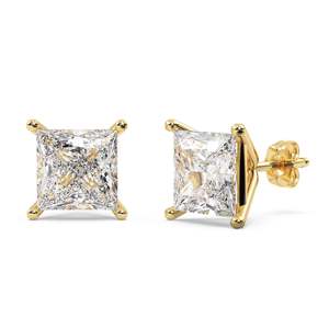 Boucles d'oreilles en or jaune 14 carats avec diamants princesse 0,33 ct H-I SI2-SI3 - Product Image 1