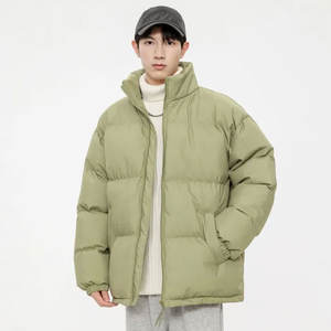 2024 nouveau hiver col montant bulle vestes pour hommes respirant décontracté chaud coton rembourré surdimensionné manteaux vêtements de rue - Product Image 5