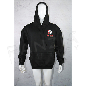 Sweat à capuche en molleton de coton noir 500 GSM petit Logo avant et grand pull Streetwear Ultra lourd imprimé au dos pour hommes et femmes - Product Image 1