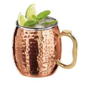 Taza de cobre puro para Moscow Mule, Diseño Artesanal martillado perfecto para Bar, hogar o restaurante, pieza de aspecto elegante - Product Image 3