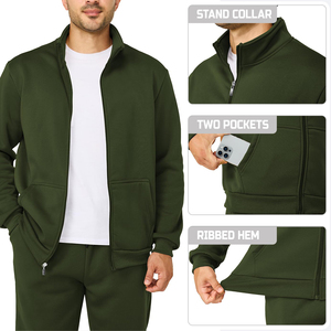 Conjunto Deportivo Urbano de Invierno Transpirable para Hombre, Talla Grande, Chaqueta con Cremallera, Ropa Deportiva Informal para Correr - Product Image 5