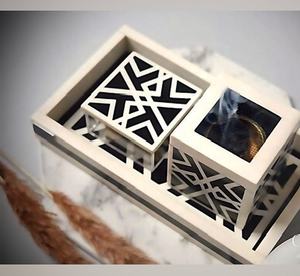 Premium Quality Modern Style Table Wear Acrylic Tray With <b>MOP</b> Inlay Acacia <b>Handle</b> at Factory Price - Product Image 5