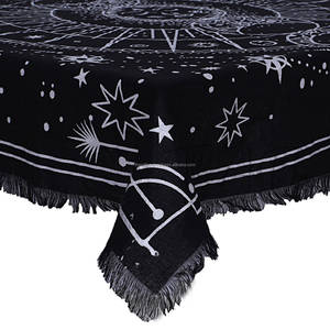 ผ้าคลุมไพ่ทาโรต์พิมพ์ลายจิตวิญญาณผ้าคลุมแท่นบูชาผ้าสีเงินสีดำแบบพรีเมี่ยมงานแฮนด์เมด - Product Image 3