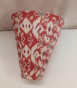 Abat-jour modernes en tissu de lin Dupion Ikat rouge et vert pour lampes sur pied et de bureau, douille E27 - Product Image 2