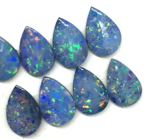 Beste Qualität perfektes Feuer natürlicher australischer Opal-Doppelstein Großhandelspreise freie Größe Birnenform Hersteller und Lieferant