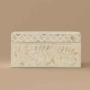 Boîte à bijoux de luxe artisanale en bois avec incrustation de nacre, motif floral moderne, personnalisable, organisateur de rangement décoratif - Product Image 6
