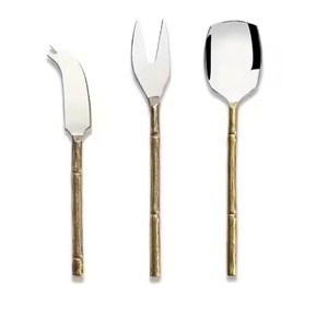 Juego de Cubiertos de Metal con acabado esmerilado de primera calidad, cuchara de acero inoxidable de diseñador, tenedor, cuchillo, vajilla para bodas y eventos - Product Image 5